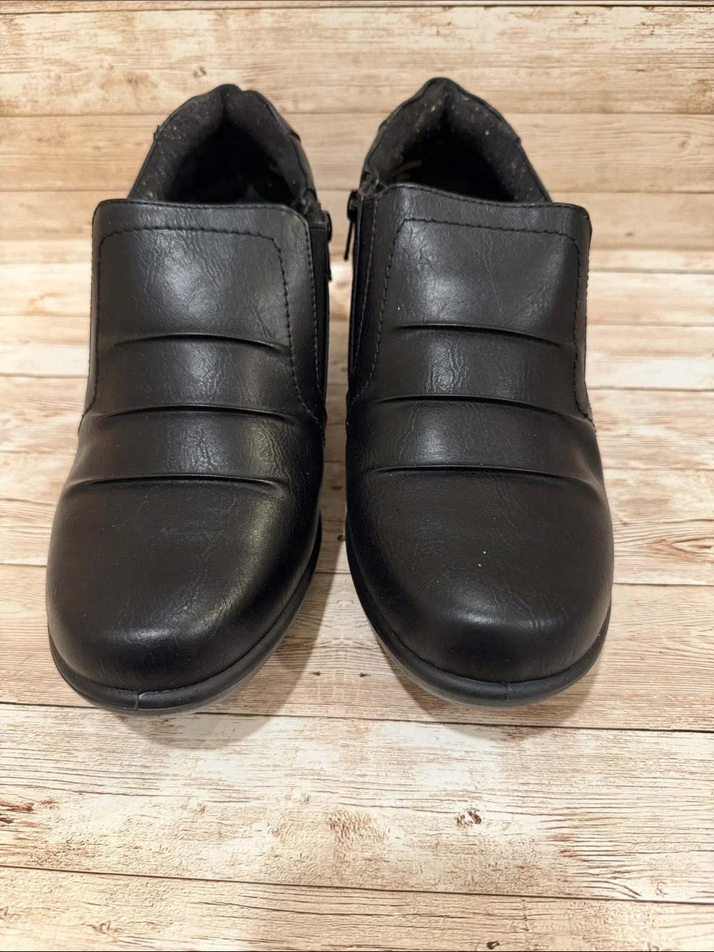 easy‎ street Black Slip-On Low Block Heel Comfort Shoes 11 NWOT